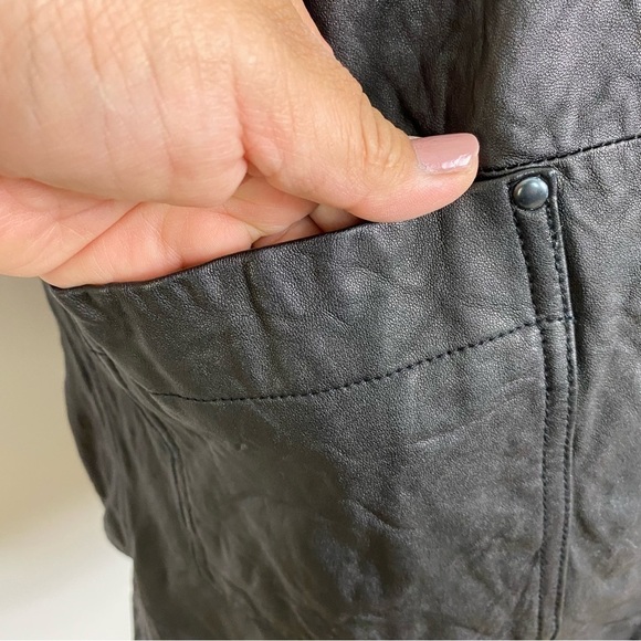 Gryphon genuine leather crushed lamb leather smock mini dress - Picture 4 of 7